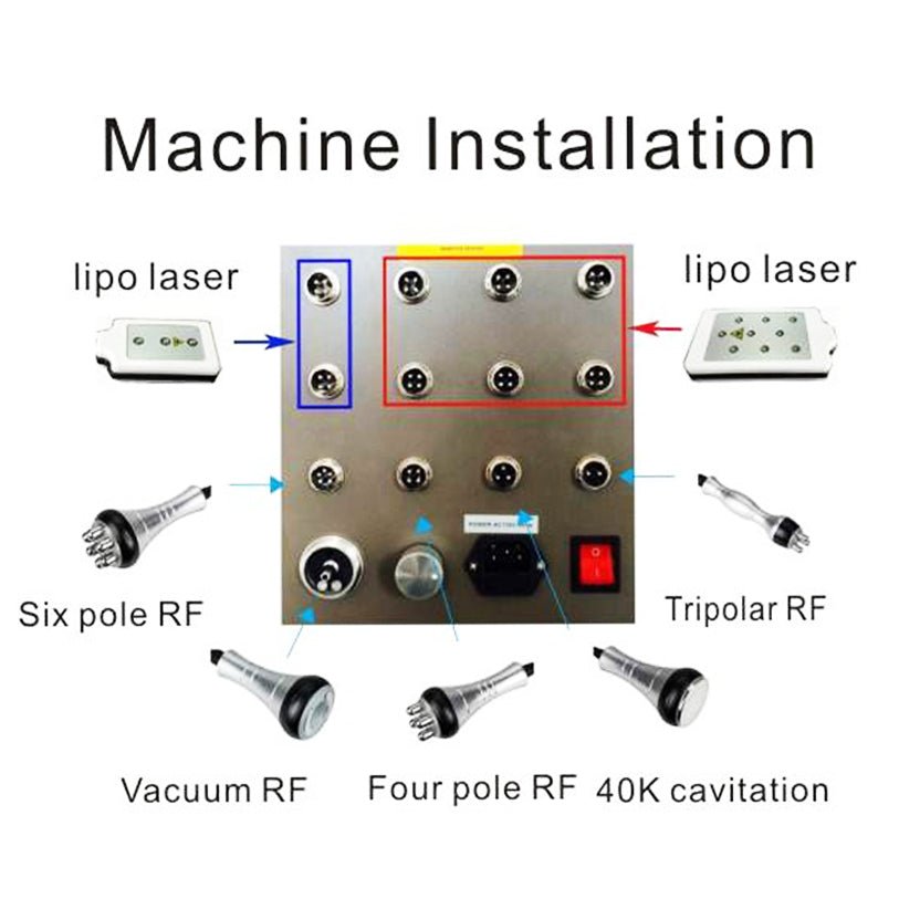 6in1 Cavitation Ultrasonic RF Beauty Cellulite Removal Fat Reduction Lipo Laser Slim Machine - CSTrueBeauty