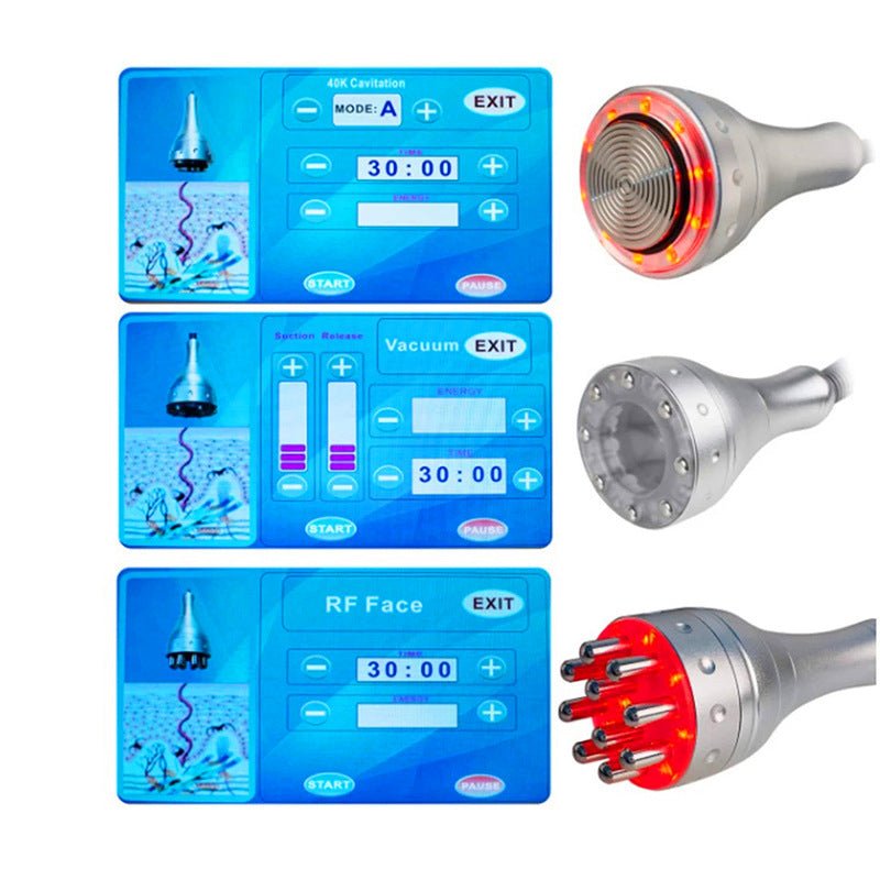 7 in 1 40K Cavitation Machine Vacuum RF Cellulite Removal Body Slimming Beauty Machine With Red Light Each Handle - CSTrueBeauty