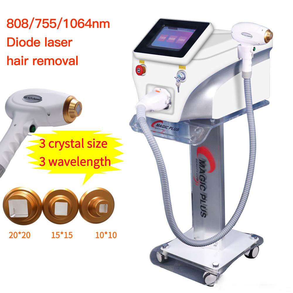 755nm 808nm 1064nm Diode Laser Hair Remover 3 Wavelengths Painless Permanent Hair Removal Machine Spa Salon Laser Beauty Machine - CSTrueBeauty