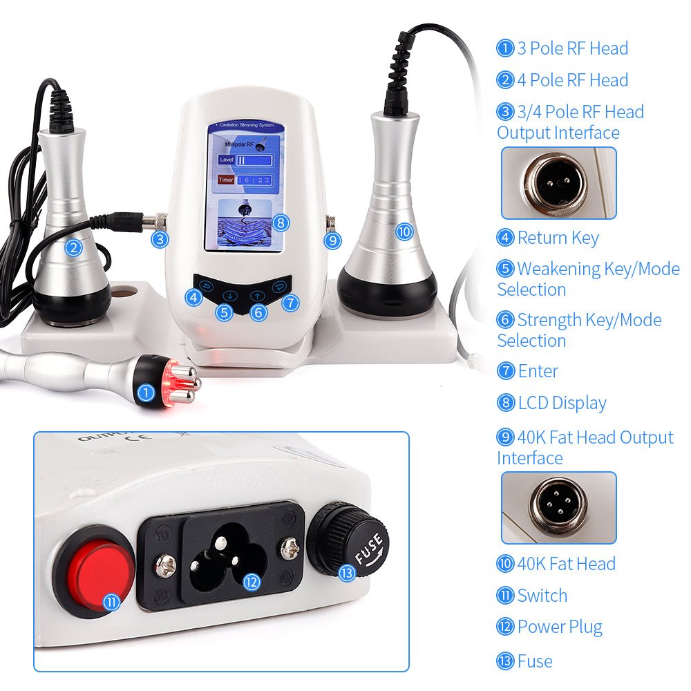 Portable Multipolar RF Slimming Machine 40K Ultrasonic Slimming Machine Blasting Weight Loss Machine Home Use - CSTrueBeauty