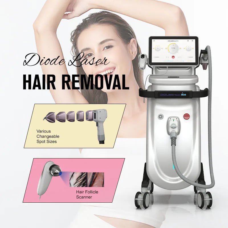 Five Kinds of Adjustable Spot Size 808 Diode Laser 4 Wavelength 1064Nm Professional Hair Removal Machine Android System - CSTrueBeauty