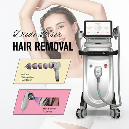 Five Kinds of Adjustable Spot Size 808 Diode Laser 4 Wavelength 1064Nm Professional Hair Removal Machine Android System - CSTrueBeauty