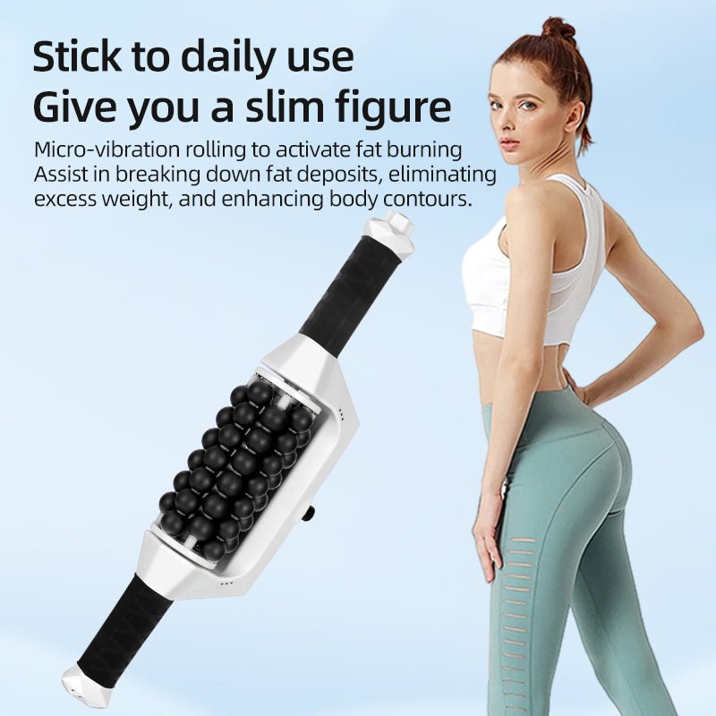 Micro - Vibration Fascia Roller With Silicone Ball For Back To Boost Metabolism USB Rechargeable Roller Slimming Machine - CSTrueBeauty