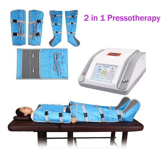 2 in 1 Far Infrared Pressotherapy Machine Lymphatic Drainage Detox Air Pressure Full Body Masssge Slimming Suit Physical Therapy Machine