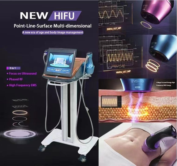 2 in 1 RF EMS Portable Hifu Face and Body Lifting and Firming 12d Hifu Machine