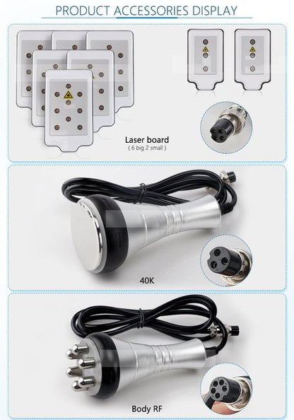 6in1 Cavitation Ultrasonic RF Beauty Cellulite Removal Fat Reduction Lipo Laser Slim Machine - CSTrueBeauty