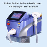 Spa Use Diode Laser Permanent Skin Rejuvenation Hair Removal Beauty Machine 755nm 808nm 1064nm Blue diode laser machine