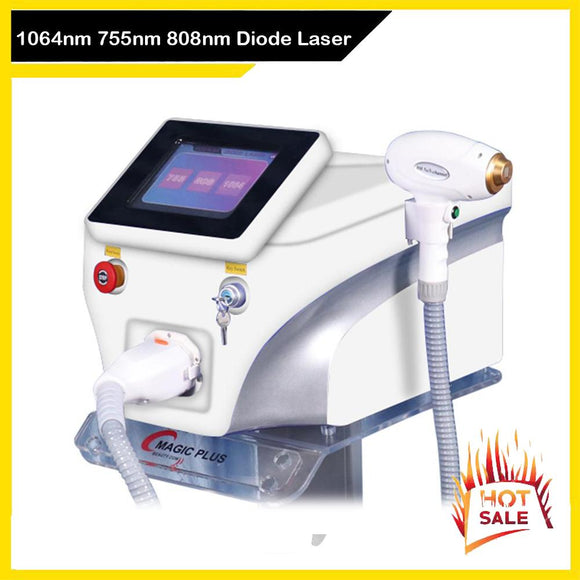 755nm 808nm 1064nm Diode Laser Hair Remover 3 Wavelengths Painless Permanent Hair Removal Machine Spa Salon Laser Beauty Machine