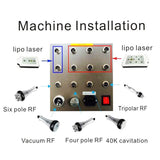 6in1 Cavitation Ultrasonic RF Beauty Cellulite Removal Fat Reduction Lipo Laser Slim Machine