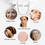 PTD Photon LED Face and Neck Mask 7 Color LED Treatment Skin Whitening Firming Facial Beauty Mask Electric Anti Aging Mask