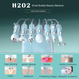 8 en 1 ultrasonido agua oxígeno pulverizador piel pelar e hidra dermoabrasión belleza limpieza facial RF máquina de cuidado facial 